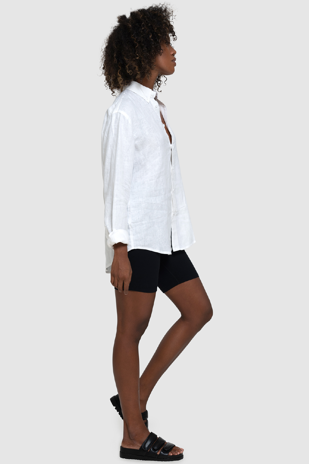 Relaxed fit linen shirt PINK K